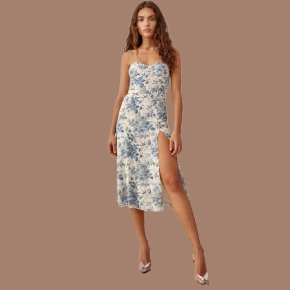Reformation Juliette Dress in Pompadour - Picture 3 of 11